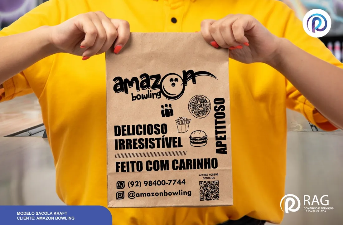 Sacola kraft personalizada da Amazon Bowling